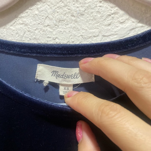 Madewell velvet blue butterfly blouse - Picture 2 of 4